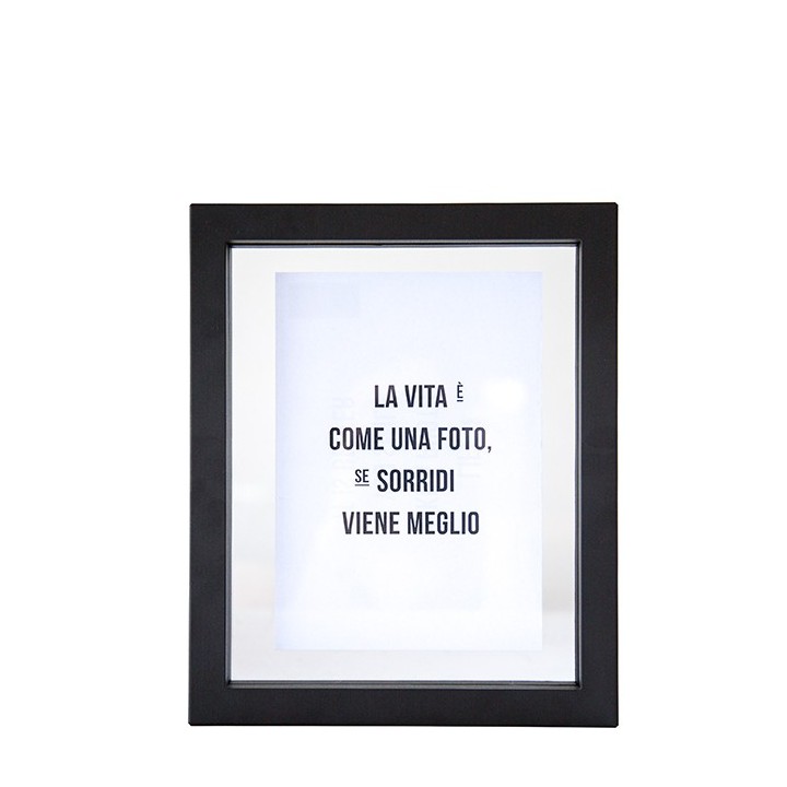 Cornice acciaio nero doppio vetro muro e appoggio 23 x 28.4 cm