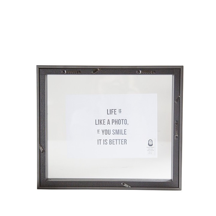 Cadre en verre/acier inscription interchangeable 23 x 28.4 cm