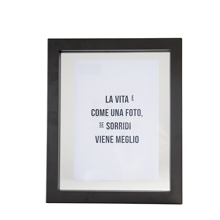 Cadre en verre/acier inscription interchangeable 28.5 x 33 cm