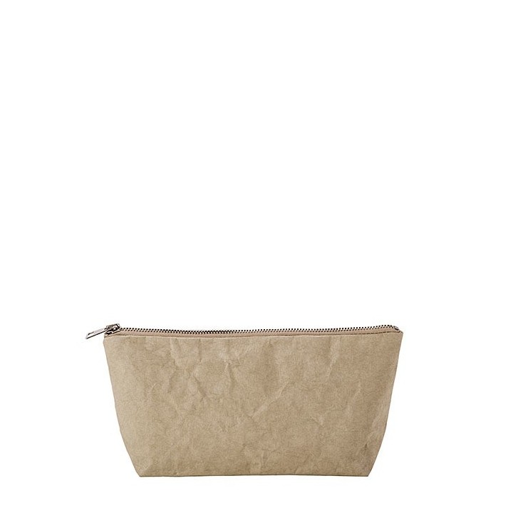 Zip purse linen color cellulose fiber 8 x 34 h16 cm
