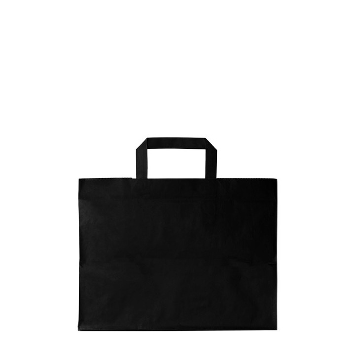 Black paper bag for food use 32 x 22 h24 cm