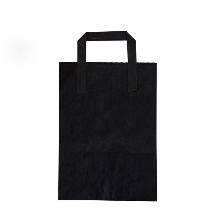 Sac en papier noir pour l'usage alimentaire 17.5 x 9 h23 cm