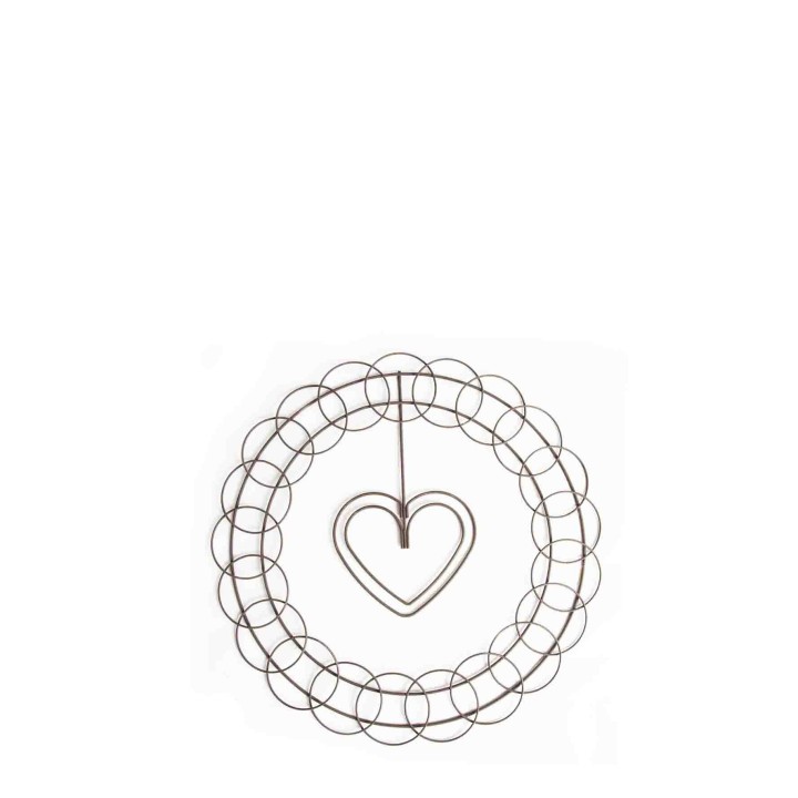 Cadre photo circulaire avec coeur d40 cm