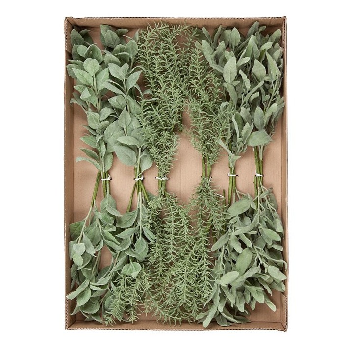 Pack of 36 mixed garden herbs h28 cm