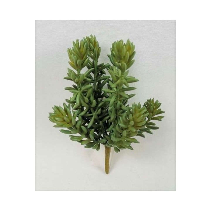 Pianta artificiale grassa sedum burrito su pick h19 cm