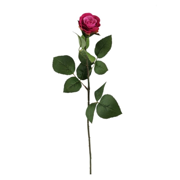 Ramo di rosa bocciolo fucsia h62 cm