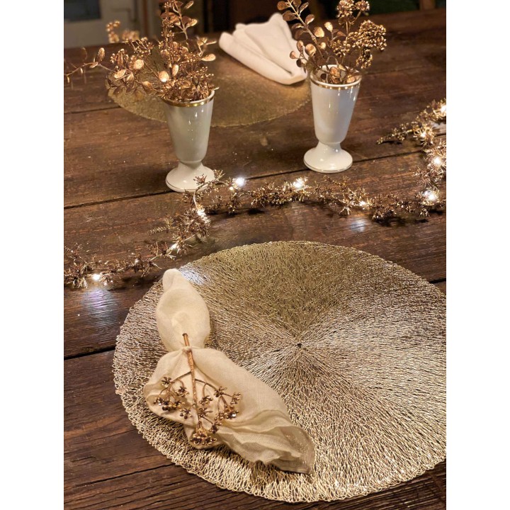 Petite branche artificielle de baies dorees h30 cm