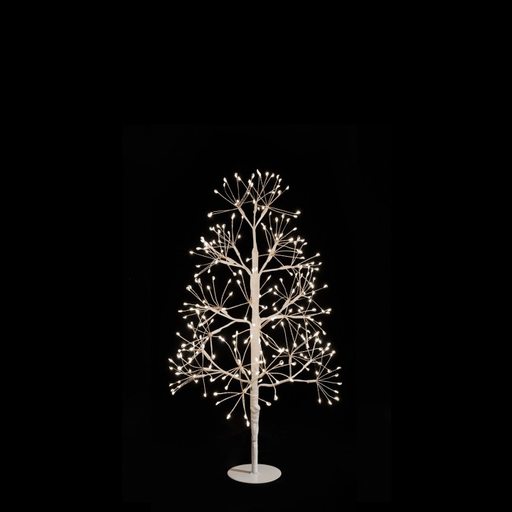 Sapin blanc avec branches lumineuses 270 led interieur et exterieur d 30 h 50 cm