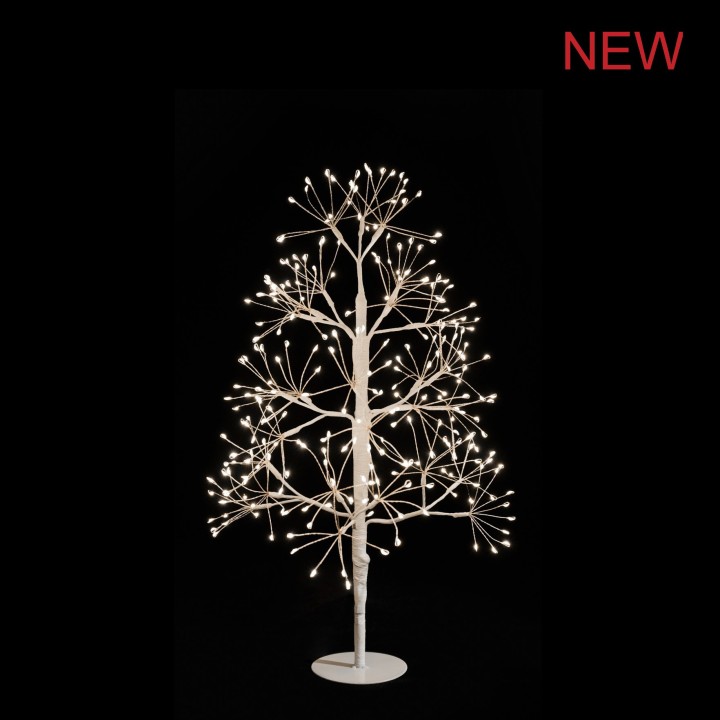 White iron tree with 500 led lights for indoor and outdoor use d 40  h70 cm