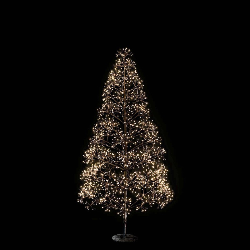 Sapin noir avec branches lumineuses 2100 led interieur et exterieur d100 h180 cm