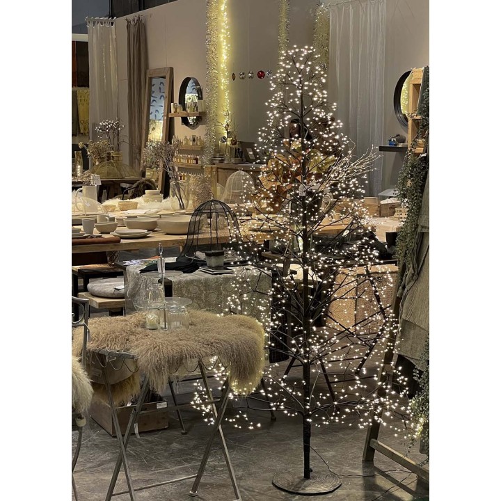 Black iron tree with 2100 led lights for indoor and outdoor use d100 h180 cm