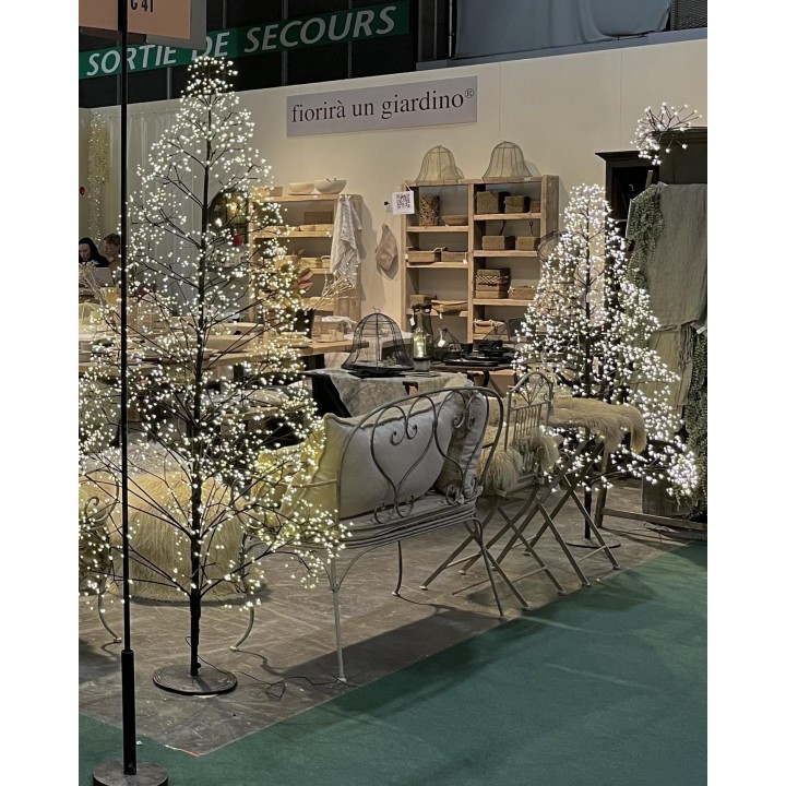 Sapin noir avec branches lumineuses 3000 led interieur et exterieur d110 h210 cm