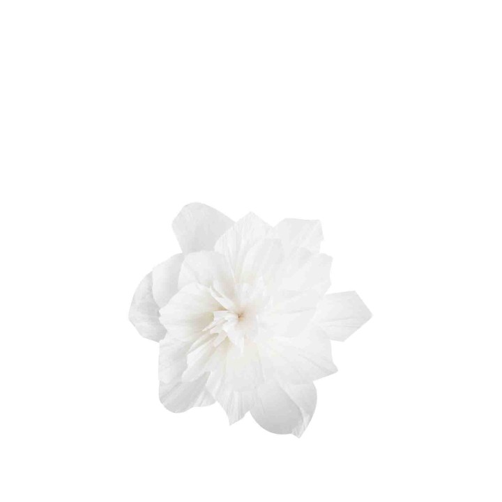 Fleur en papier blanche recycle fait a la main d15 cm