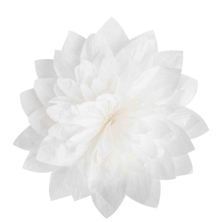 Fiore di carta bianca riciclata handmade d28 cm