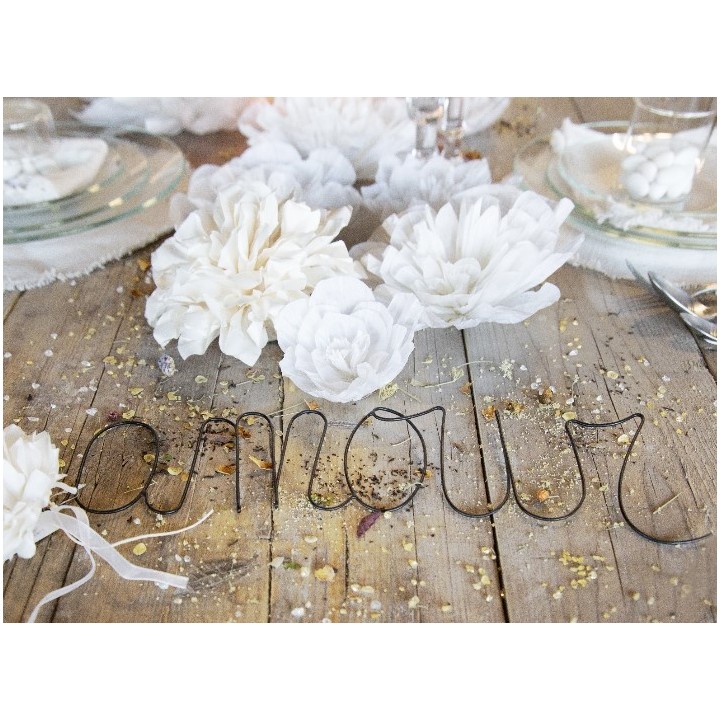 White handmade recycled paper flower d28 cm