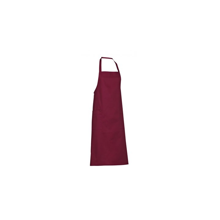 Tablier 100% lin avec 1 poche couleur bordeaux