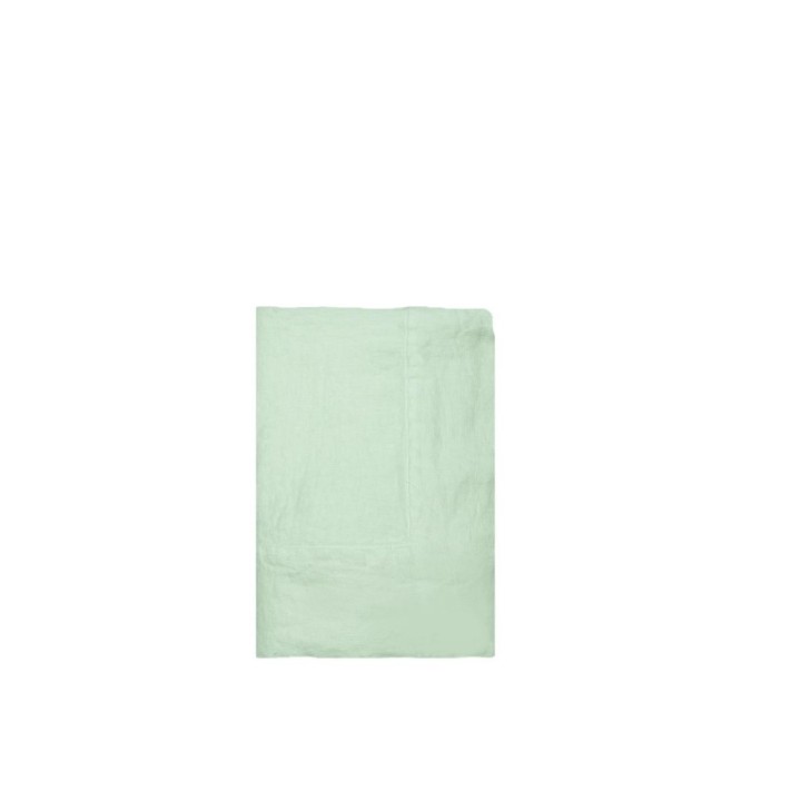 Nappe 100% lin couleur menthe au lait 145x145 cm