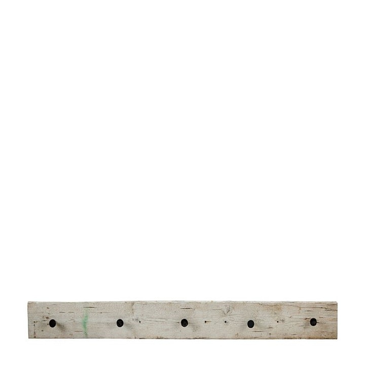 Portemanteau en bois brut avec 5 petites vis 120 x 14 cm