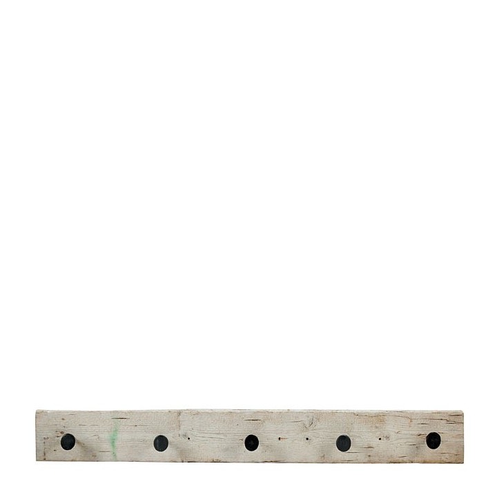 Portemanteau en bois brut avec 5 grandes vis  120 x 14 cm