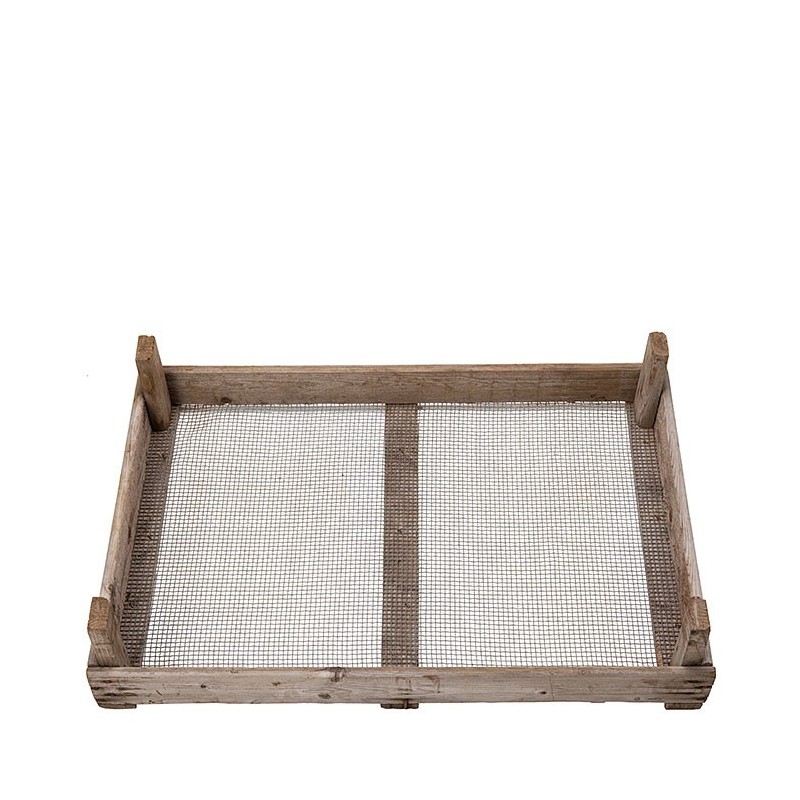 Caisse en bois avec grille 51 x 75 h16 cm