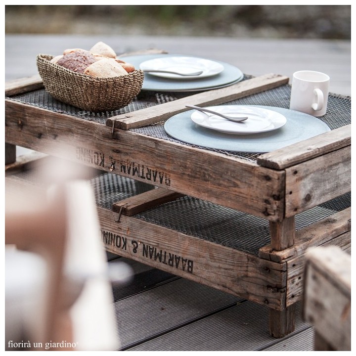 Caisse en bois avec grille 51 x 75 h16 cm