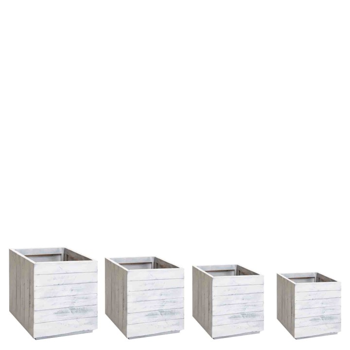 Set of 4 white wooden structures for flowers h50 cm