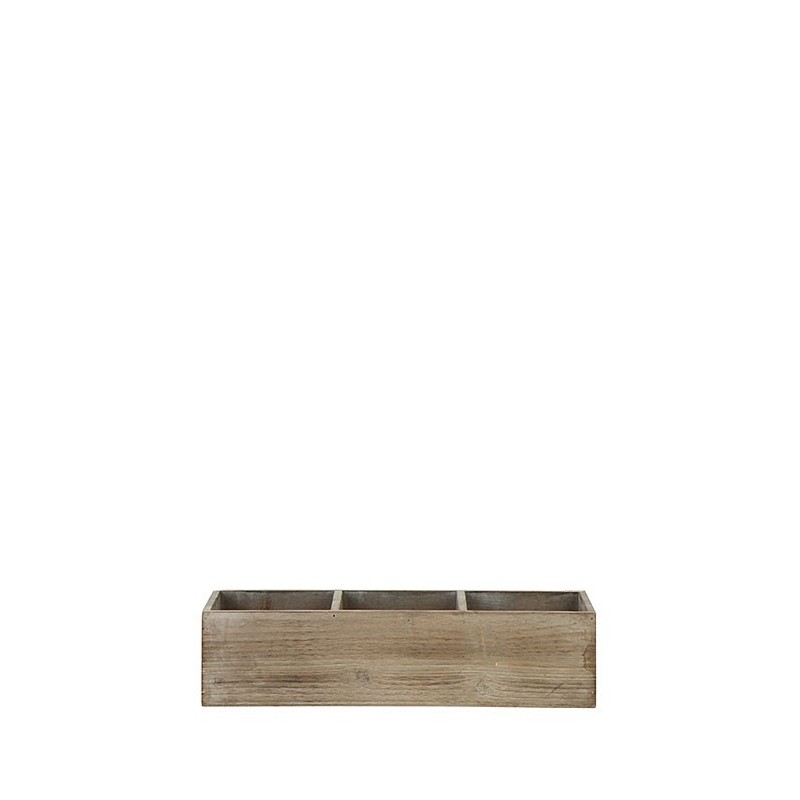 Cassetta in legno con 3 scomparti 36 x 12 h8.3 cm