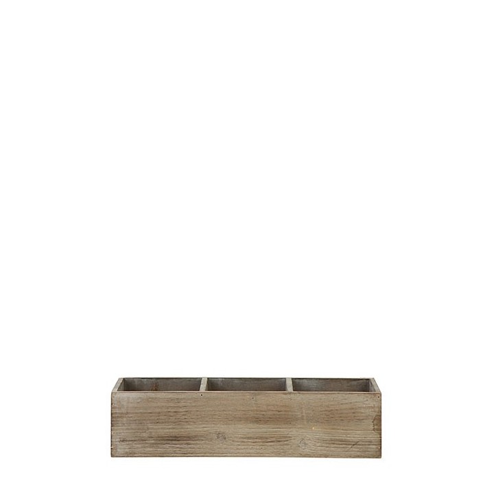 Boite en bois avec 3 compartiments 36 x 12 h8.3 cm