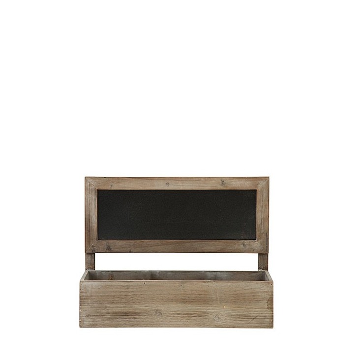 Boite bistrot en bois avec tableau noir 36 x 13 h27 cm