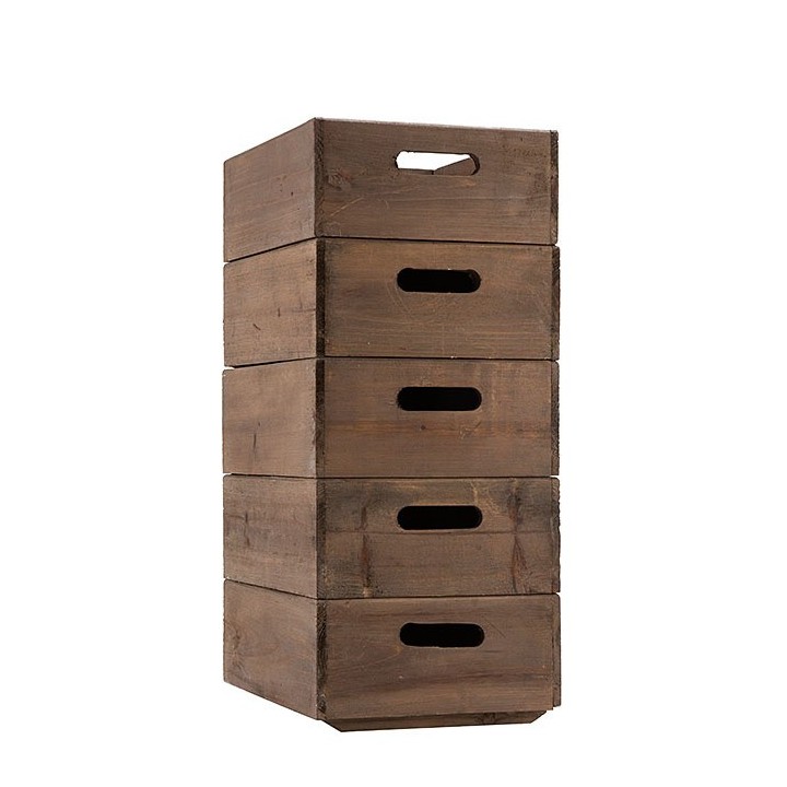 Caisse empilable en bois 28 x 38 h13 cm