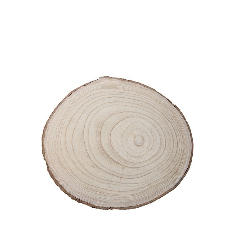 Disque en bois avec bord en ecorce naturelle d30 h2.5 cm