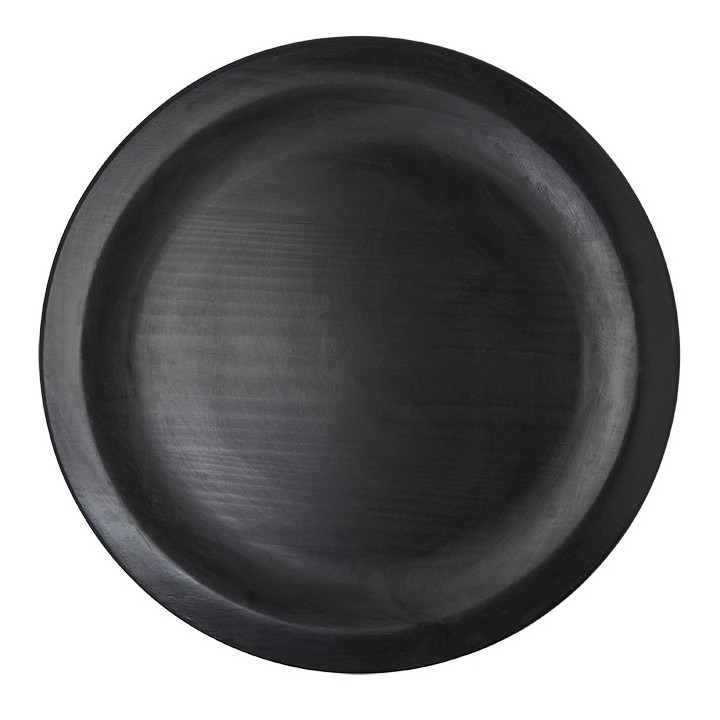 Black wooden plate