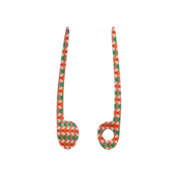 S/2 posate insalata pop stripes melamina colorate