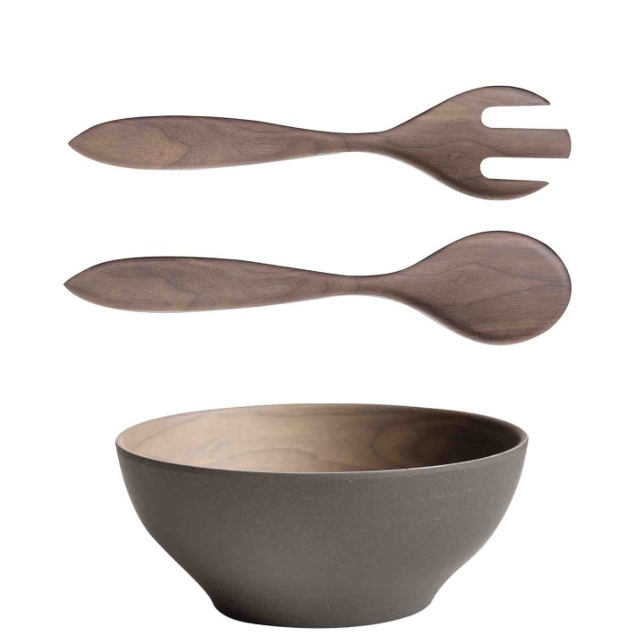 Bol marron en melamine et fibre de bambou d23 h9 cm