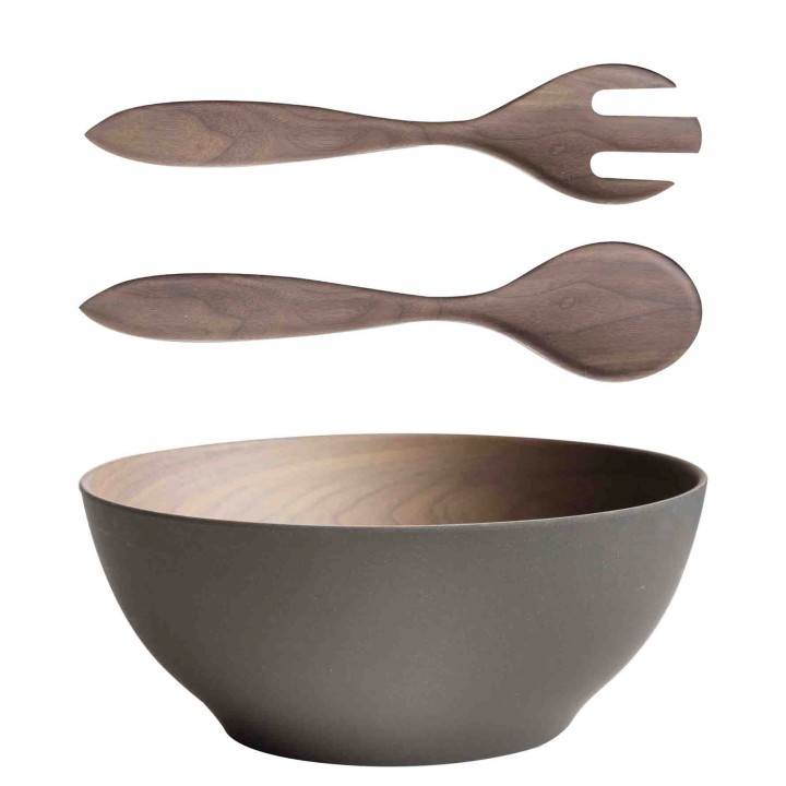 Bol grand marron en melamine et fibre de bambou d28 h11 cm