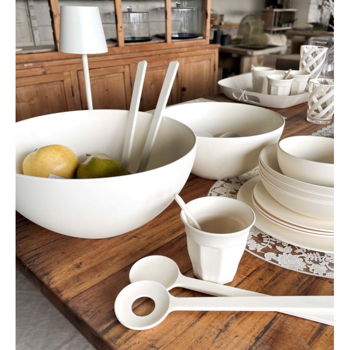 Cream melamine cup h9 cm