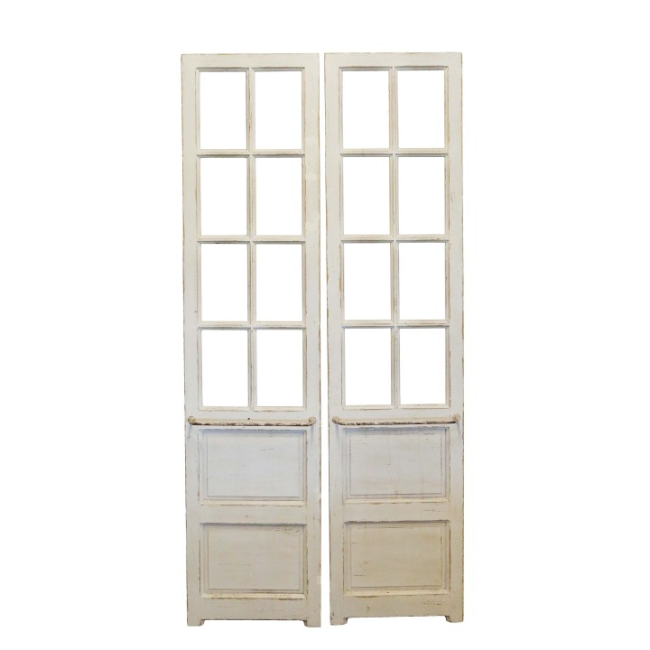 Coppia di porte in legno con maniglia in ferro 46 x 200 cm