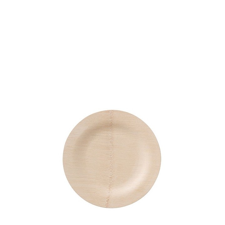 Assiette jetable couleur naturelle en bambou d17.5 cm