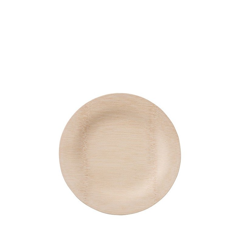 Disposable bamboo plate natural color d22.5 cm