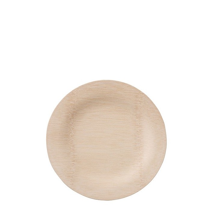 Disposable bamboo plate natural color d22.5 cm