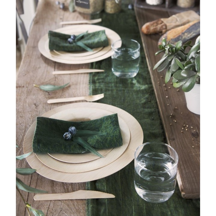 Disposable bamboo plate natural color d28 cm