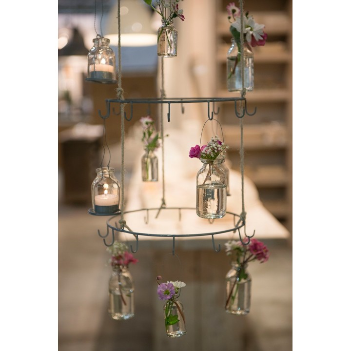 Portemanteau avec 7 anneaux et crochets h140 cm