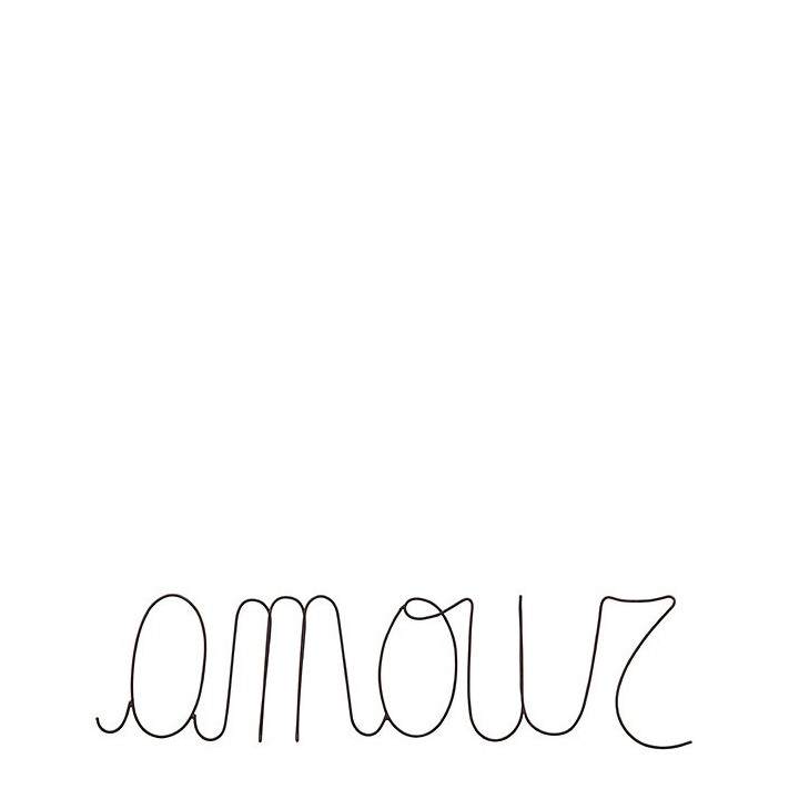 Iron inscription "amour" dark matt color 10 x 40 cm
