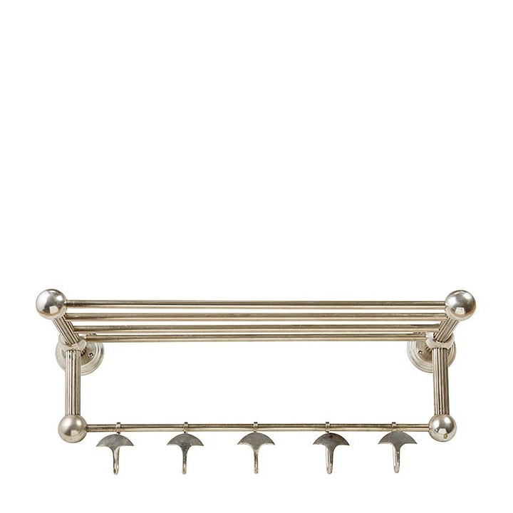 Iron/turned metal hanger with 5 hooks 64 x 20 h32.5 cm