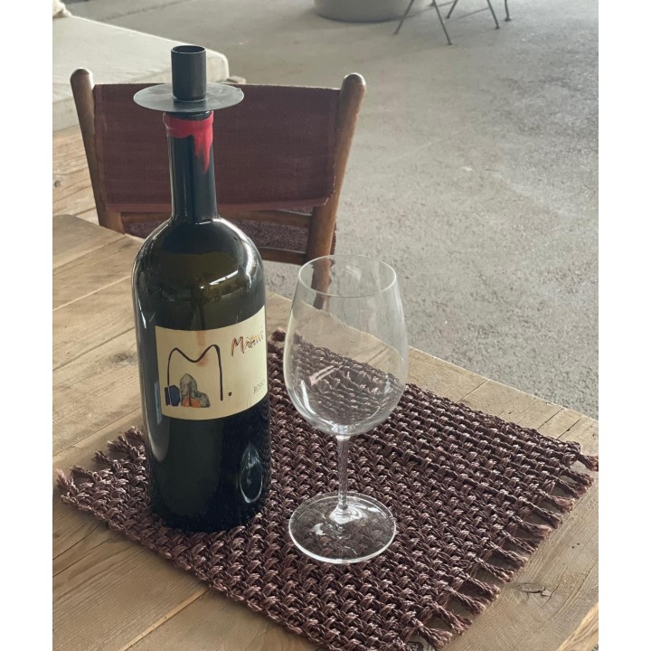 Black iron candle holder/stopper d7.5 h8 cm