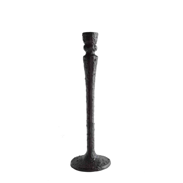 Dark alumimium candlestick h 49 cm