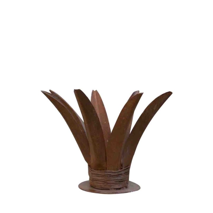Candelabro ferro ruggine ananas d20 h15 cm