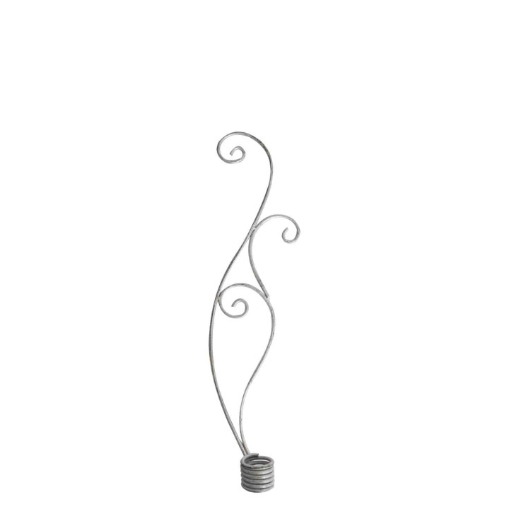 Portacandela muro riccioli argento h36 cm