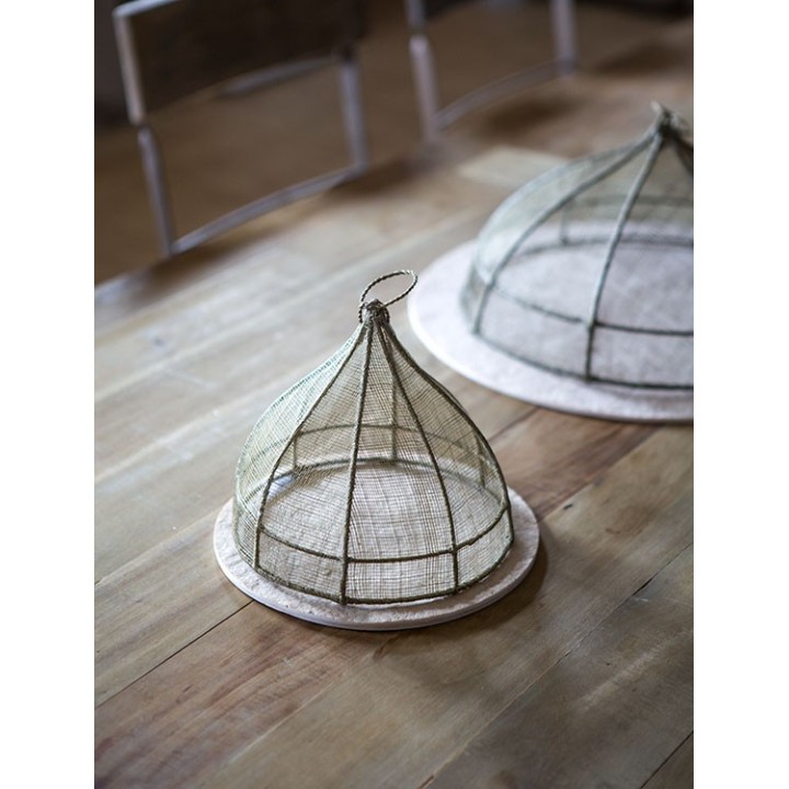 Small round food cover in abaca net d20 h18 cm