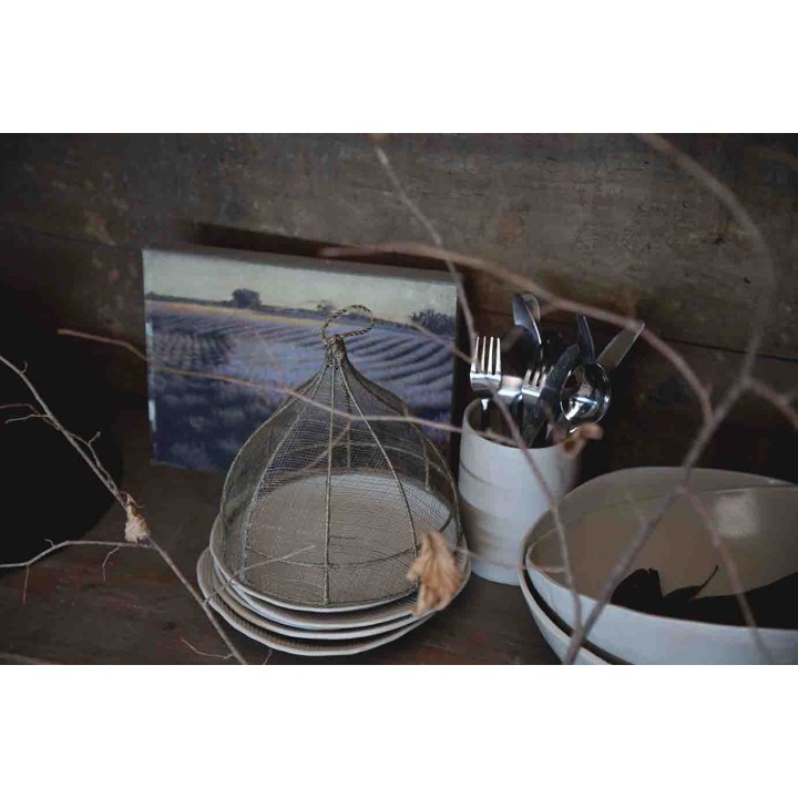 Small round food cover in abaca net d20 h18 cm